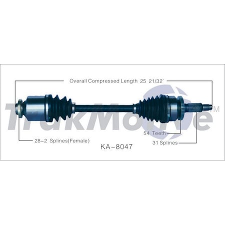 Surtrack Axle Cv Axle Shaft, Ka-8047 KA-8047